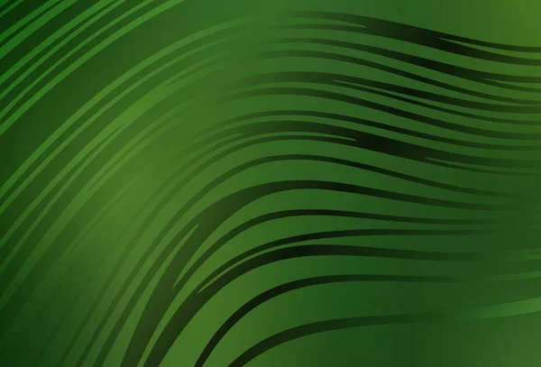 Tmavě Zelené Vektorové Pozadí Ohnutými Čarami Barevná Ilustrace Abstraktním Stylu — Stockový vektor