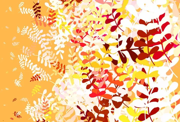 Светло Оранжевый Векторный Естественный Фон Листьями Современная Геометрическая Абстрактная Иллюстрация — стоковый вектор