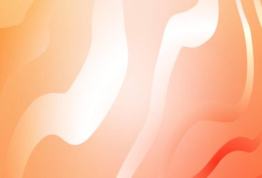 Eğri çizgileri olan hafif turuncu vektör arkaplanı. Basit eğri biçiminde parlak renkli bir illüstrasyon. Broşürler, broşürler için doku.