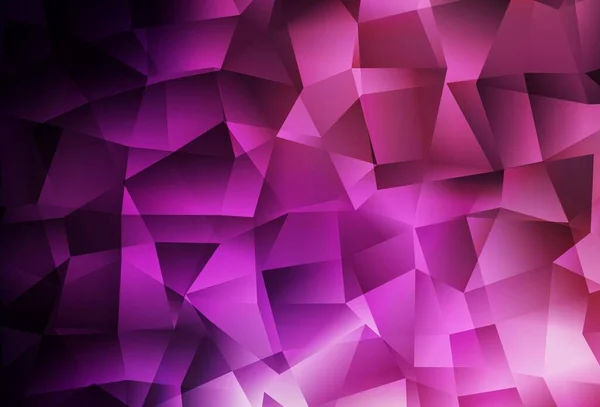 Oscuro Púrpura Rosa Vector Triángulo Mosaico Fondo Ilustración Geométrica Estilo — Vector de stock
