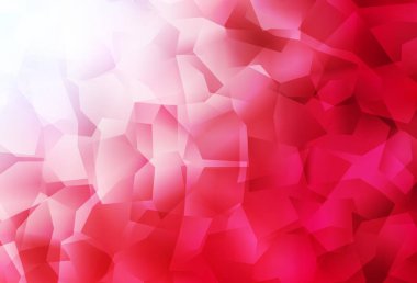 Açık Kırmızı Vektör soyut mozaik arkaplan. Yarım ton şeklinde, üçgenli yaratıcı illüstrasyon. İşiniz için en iyi üçgen tasarım.