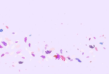 Açık yeşil, kırmızı vektör yapraklı arkaplan. Karalama tarzında yaprakları olan belirsiz bir çizim. Markan için şık bir model..