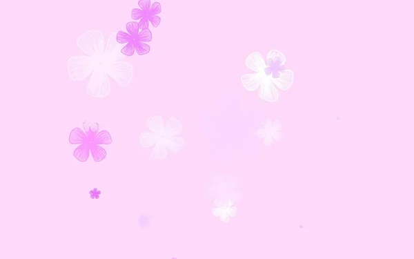 Luz Púrpura Rosa Vector Elegante Plantilla Con Flores Flores Estilo — Archivo Imágenes Vectoriales