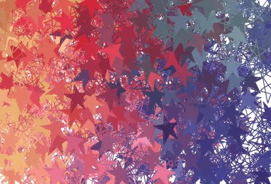 Yılbaşı yıldızlı hafif çokrenkli vektör deseni. Yıldızlı parlak renkli illüstrasyon. İş ilanınız için akıllı tasarım.