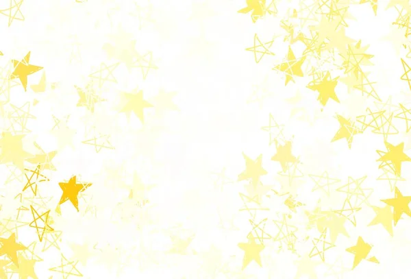 Padrão Vetor Amarelo Claro Com Estrelas Natal Projeto Decorativo Borrado — Vetor de Stock