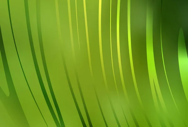 Hellgrüner Gelber Vektorhintergrund Mit Gebogenen Linien Bunte Verlaufsdarstellung Einfachem Stil — Stockvektor