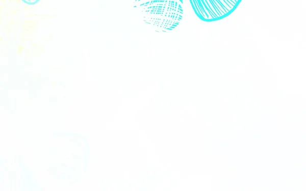 Ljusblå Gul Vektor Klotter Bakgrund Med Blommor Illustration Med Färgglada — Stock vektor