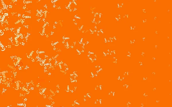 Светло Оранжевый Векторный Рисунок Фоне Листьев Веток Сияющая Цветная Иллюстрация — стоковый вектор