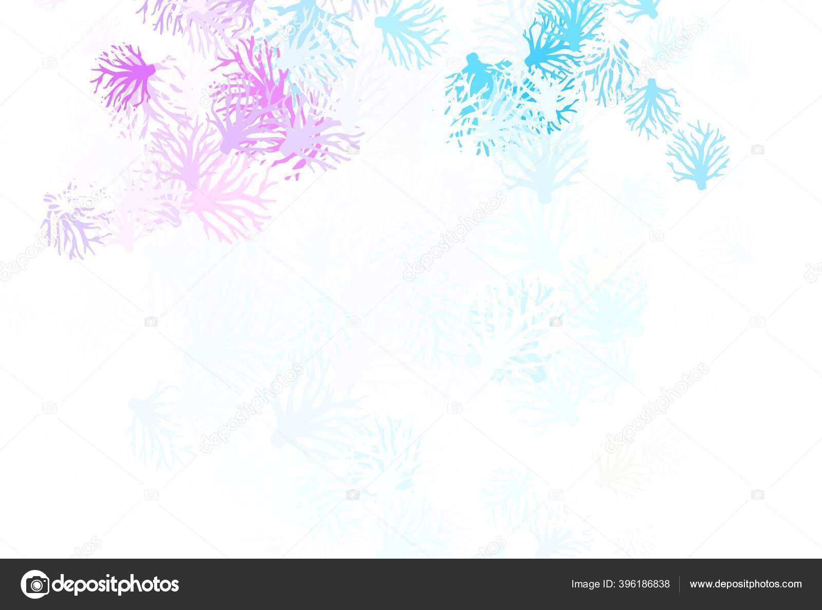 Cahaya Ungu Pink Vector Pola Elegan Dengan Daun Ilustrasi Cerah