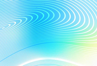 Açık mavi, kıvrımlı çizgileri olan yeşil vektör dokusu. Basit çizgilerle renkli gradyan çizimi. Marka kitabı için şık bir desen.