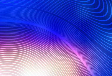 Açık mavi, bükülmüş çizgileri olan sarı vektör şablonu. Değişken çizgileri olan renkli soyut çizimler. İşiniz için en iyi tasarım.