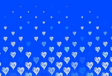 Kalpli açık yeşil vektör arka planı. Bulanık arkaplanda gradyan kalp şekilleri olan bir resim. Evlilik hediyeleri için örnek, tebrikler..