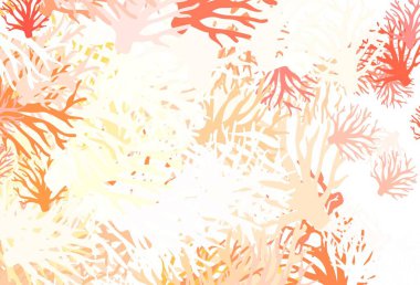 Açık kırmızı vektör çizimi. Dallarla. Origami tarzında yaprak ve dalların karalama çizimi. Duvar kağıdı tasarımınız için yeni bir doku.