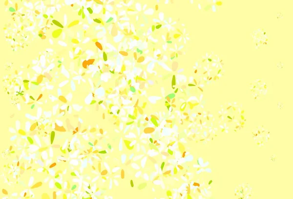 Hellblaue Gelbe Vektorschablone Mit Blättern Blätter Auf Verschwommenem Abstrakten Hintergrund — Stockvektor