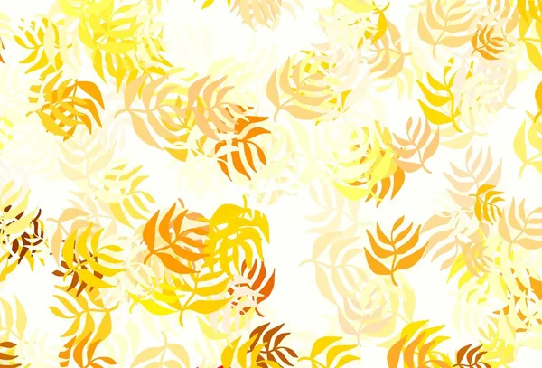 Hellgrünes Gelbes Vektor Doodle Muster Mit Blättern Glitzernde Abstrakte Illustration — Stockvektor