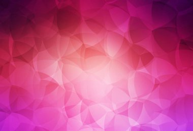 Açık Pembe, Sarı vektör soyut çokgen şablonu. Üçgenlerden oluşan parlayan çokgen çizimler. Broşürünüz için yepyeni bir tasarım..