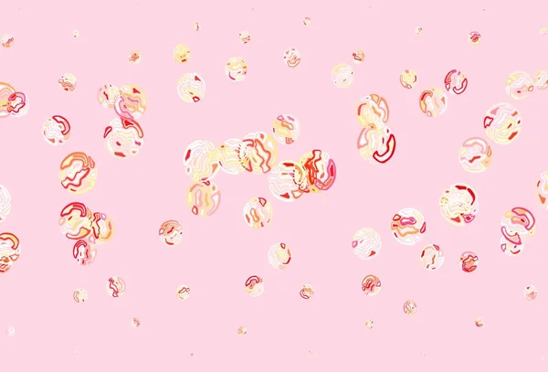 Светло Красная Желтая Векторная Текстура Дисками Размытые Пузыри Абстрактном Фоне — стоковый вектор