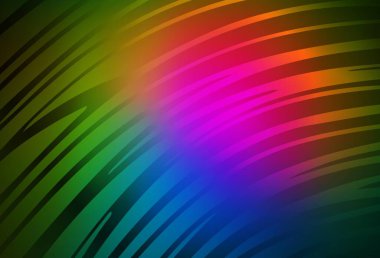 Koyu pembe, kıvrımlı çizgileri olan yeşil vektör arkaplan. Basit eğri biçiminde parlak renkli bir illüstrasyon. Markan için yeni kompozisyon.