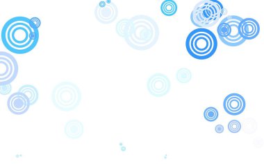 Noktalı hafif Mavili vektör arkaplanı. Parlak renkli soyut çemberlerin olduğu bir resim. Marka kitabınız için yeni şablon.