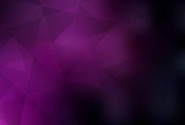 Koyu pembe vektör çokgen arka plan. Üçgenlerden oluşan parlayan çokgen çizimler. Arkaplanlarınız için desenli desen.