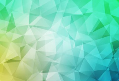 Açık yeşil vektör soyut mozaik arkaplan. Gradyanı olan zarif parlak çokgen çizimi. İşiniz için en iyi üçgen tasarım.