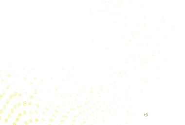 Renkli kalpleri olan açık sarı vektör deseni. Sevgililer günü için aşk konseptinde kalplerin olduğu bir ilüzyon. Karnaval için şablon, festival için romantik broşürler.