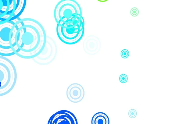 Azzurro Texture Vettoriale Verde Con Dischi Linee Illustrazione Astratta Glitter — Vettoriale Stock