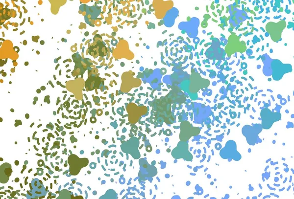 Açık mavi, soyut şekilli sarı vektör arkaplan. Renkli rastgele şekillerle modern soyut illüstrasyon. Duvar kağıtları için zarif tasarım.