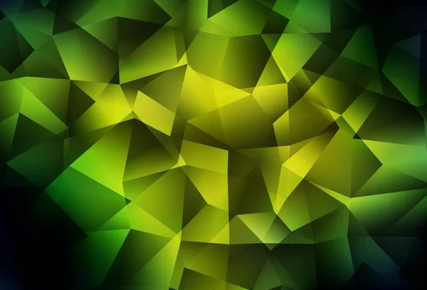Mörkgrön Gul Vektor Polygon Abstrakt Bakgrund Kreativ Geometrisk Illustration Origami — Stock vektor