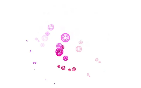 Világos Rózsaszín Sárga Vektor Minta Gömbökkel Absztrakt Illusztráció Színes Buborékok — Stock Vector