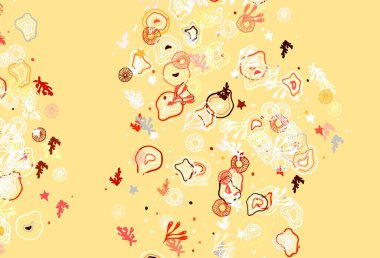 Memphis şekilli Light Orange vektör arkaplanı. Renkli rastgele şekillerle modern soyut illüstrasyon. Duvar kağıtları için zarif tasarım.