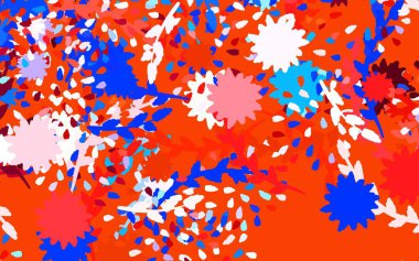 Açık mavi, kırmızı vektör doğal arka plan çiçekli, güllü. Beyaz arka planda doğal bir çiçek. İşiniz için en iyi tasarım..