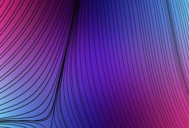 Koyu pembe, ince çizgili mavi vektör deseni. Alnında çizgiler olan soyut bir çizim. Fikirlerin için bir örnek..