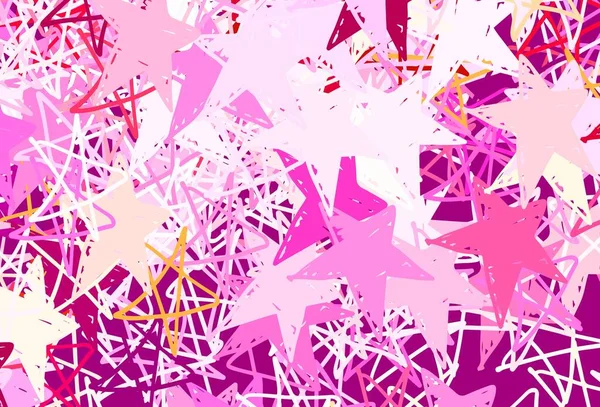 Luz Púrpura Textura Vectorial Rosa Con Hermosas Estrellas Estrellas Sobre — Vector de stock