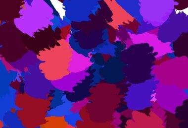 Açık mavi, rastgele şekilli kırmızı vektör deseni. Modern tarzda değişen renkli kaotik formlar. Web siteniz için basit tasarım.