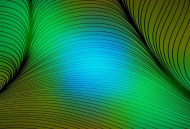 Açık mavi, kıvrımlı sarı vektör dokusu. Değişken çizgileri olan renkli geometrik örnek. Fikirlerin için bir örnek..