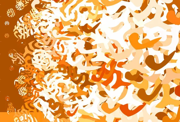 光橙色矢量背景与孟菲斯形状 装饰设计的抽象风格与随机形式 商务名片的现代设计 — 图库矢量图片