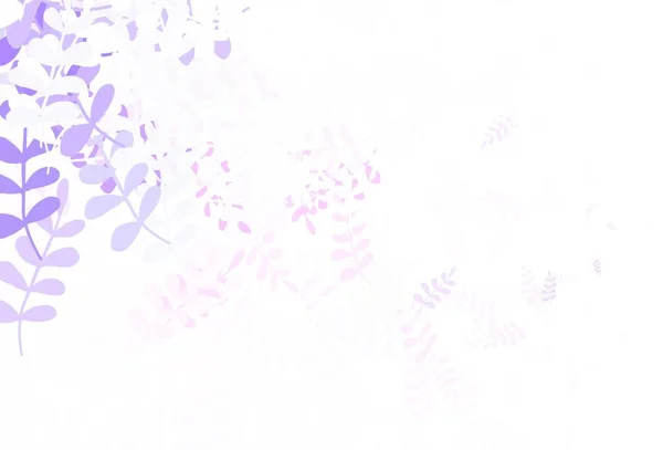 淡紫色 粉红矢量涂鸦图案与叶子 一个模糊的抽象的例子 叶子是涂鸦风格的 手机背景模版 — 图库矢量图片
