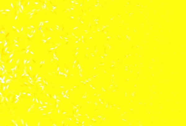 Luz Vetor Amarelo Doodle Pano Fundo Com Folhas Ilustração Criativa — Vetor de Stock