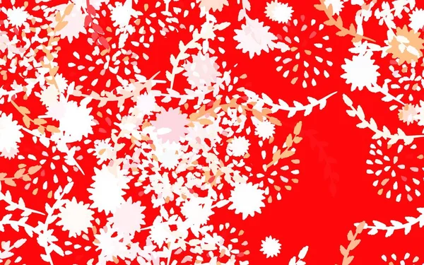 Luz Fondo Abstracto Vector Rojo Con Flores Rosas Ilustración Colorida — Vector de stock