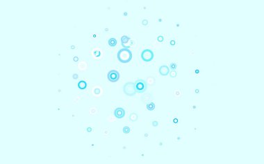 Çember şekilli açık mavi vektör düzeni. Bulanık dekoratif tasarım baloncuklu soyut tarzda. Fütürist reklamlar ve kitapçıklar için şablon.
