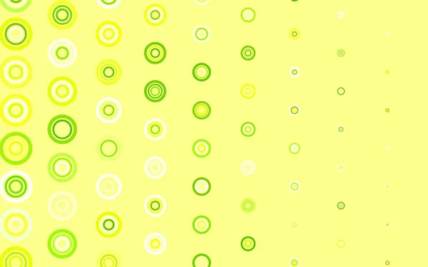 Lichtgroen Geel Vectorsjabloon Met Cirkels Wazig Decoratief Ontwerp Abstracte Stijl — Stockvector
