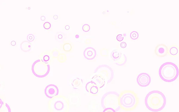 Світло Рожевий Жовтий Векторний Фон Бульбашками Красива Кольорова Ілюстрація Розмитими — стоковий вектор