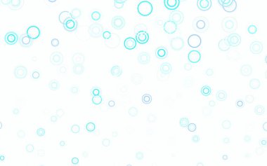 Kabarcıklı hafif BLUE vektör arkaplanı. Renkli su damlaları olan modern soyut çizimler. Reklamlar, broşürler için desen.