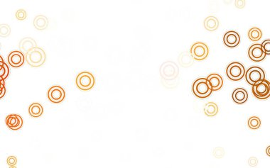 Disklerle açık turuncu vektör dokusu. Bulanık dekoratif tasarım baloncuklu soyut tarzda. Poster ve web siteleri için tasarım.