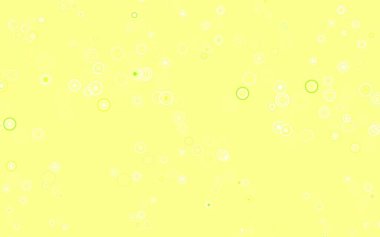 Açık yeşil, daireli sarı vektör şablonu. Doğa tarzında bulanık halkaları olan güzel renkli çizimler. Marka kitabınız için yeni şablon.