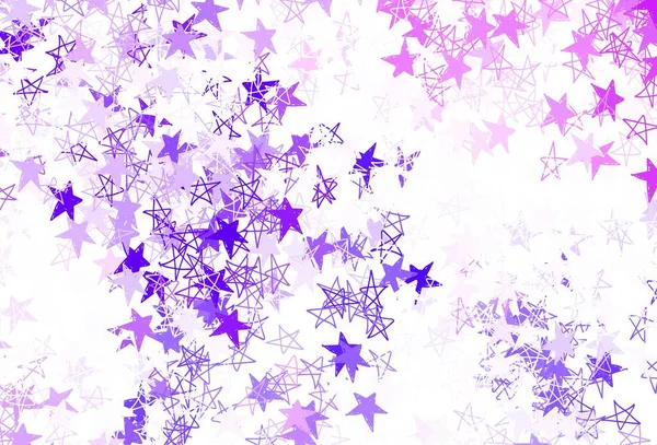 Light Purple Pink Vector Background Colored Stars Modern Geometrical Abstract — Stock Vector