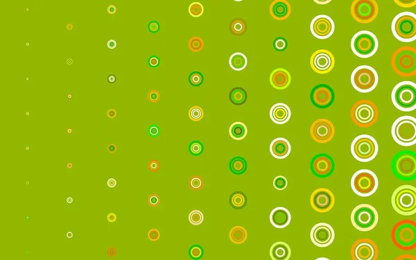 Hellgrüne Gelbe Vektorschablone Mit Kreisen Illustration Mit Einer Reihe Leuchtender — Stockvektor