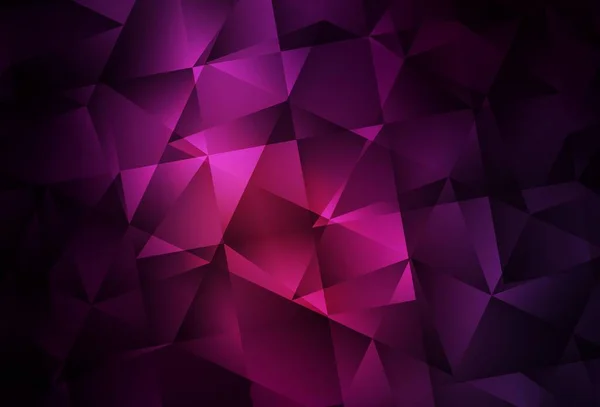 Dark Pink Vector Brillante Fondo Triangular Ilustración Poligonal Brillante Que — Vector de stock