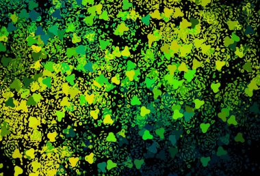 Koyu mavi, kaotik şekilli yeşil vektör şablonu. Soyut tarzda rengarenk gradyan şekilleri olan bir resim. Web siteniz için basit tasarım.